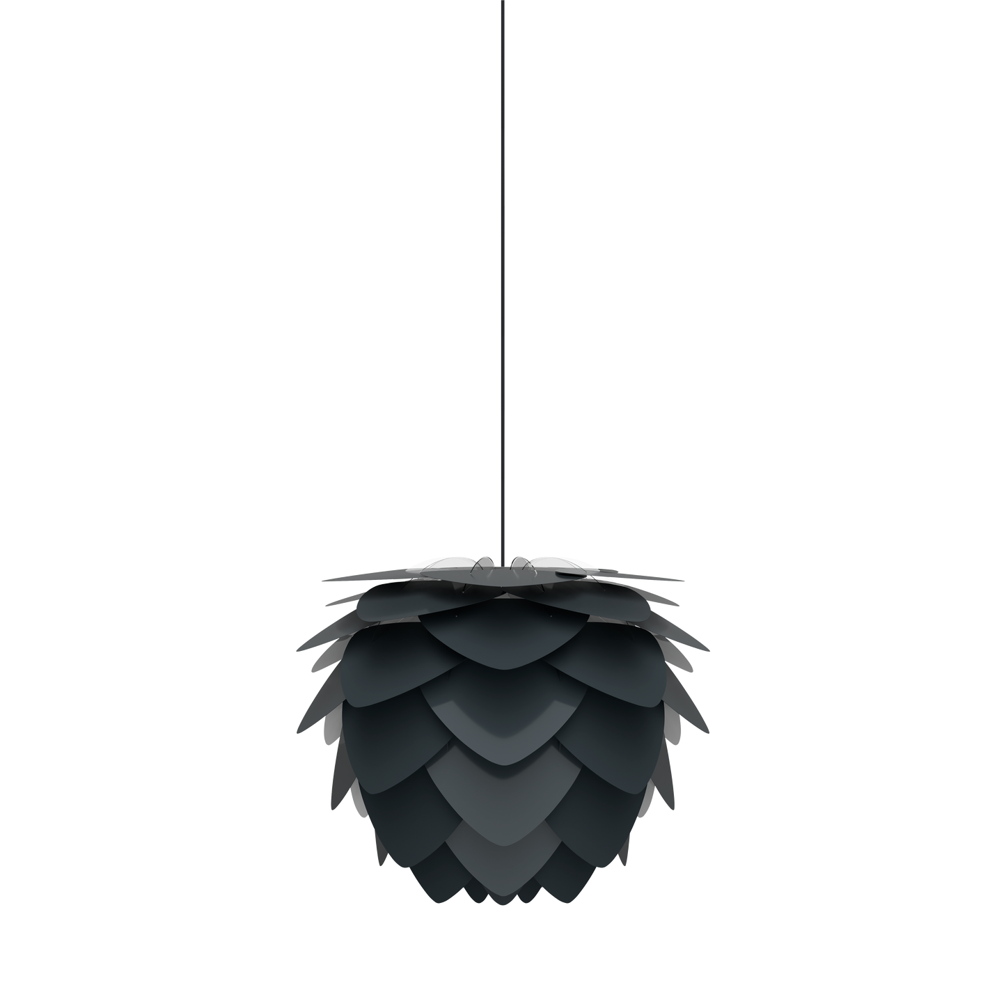 UMAGE Aluvia Medium Plug-In Pendant in Anthracite Grey with Black cord