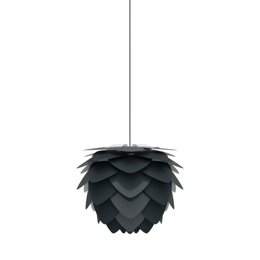 UMAGE Aluvia Medium Plug-In Pendant in Anthracite Grey with Black cord