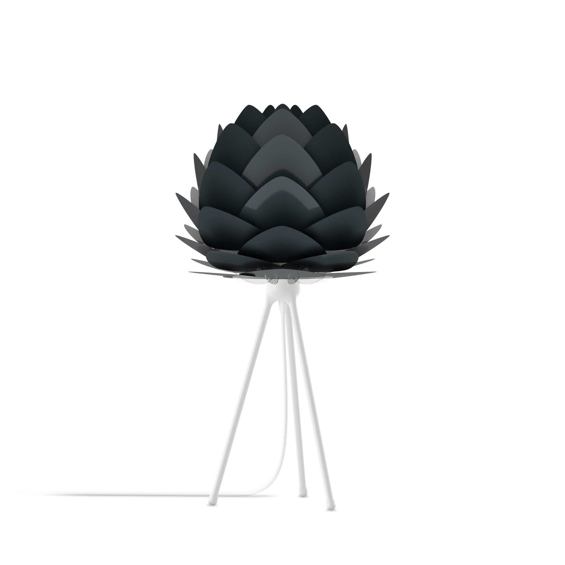 UMAGE Aluvia Tripod Table Lamp in Anthracite Grey with White Base