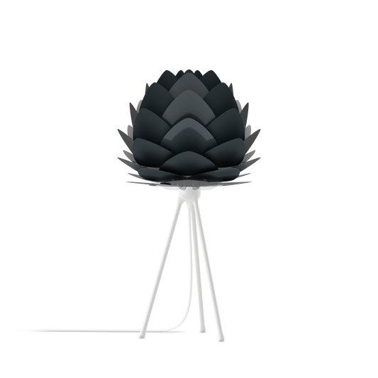 UMAGE Aluvia Tripod Table Lamp in Anthracite Grey with White Base