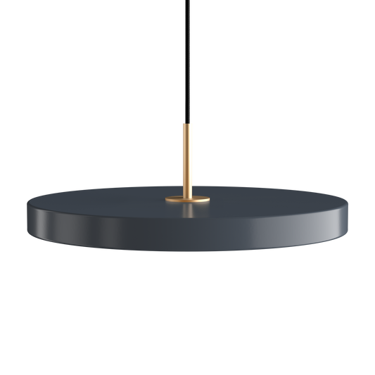 UMAGE Asteria LED Pendant in Anthracite Grey with Brass Connector
