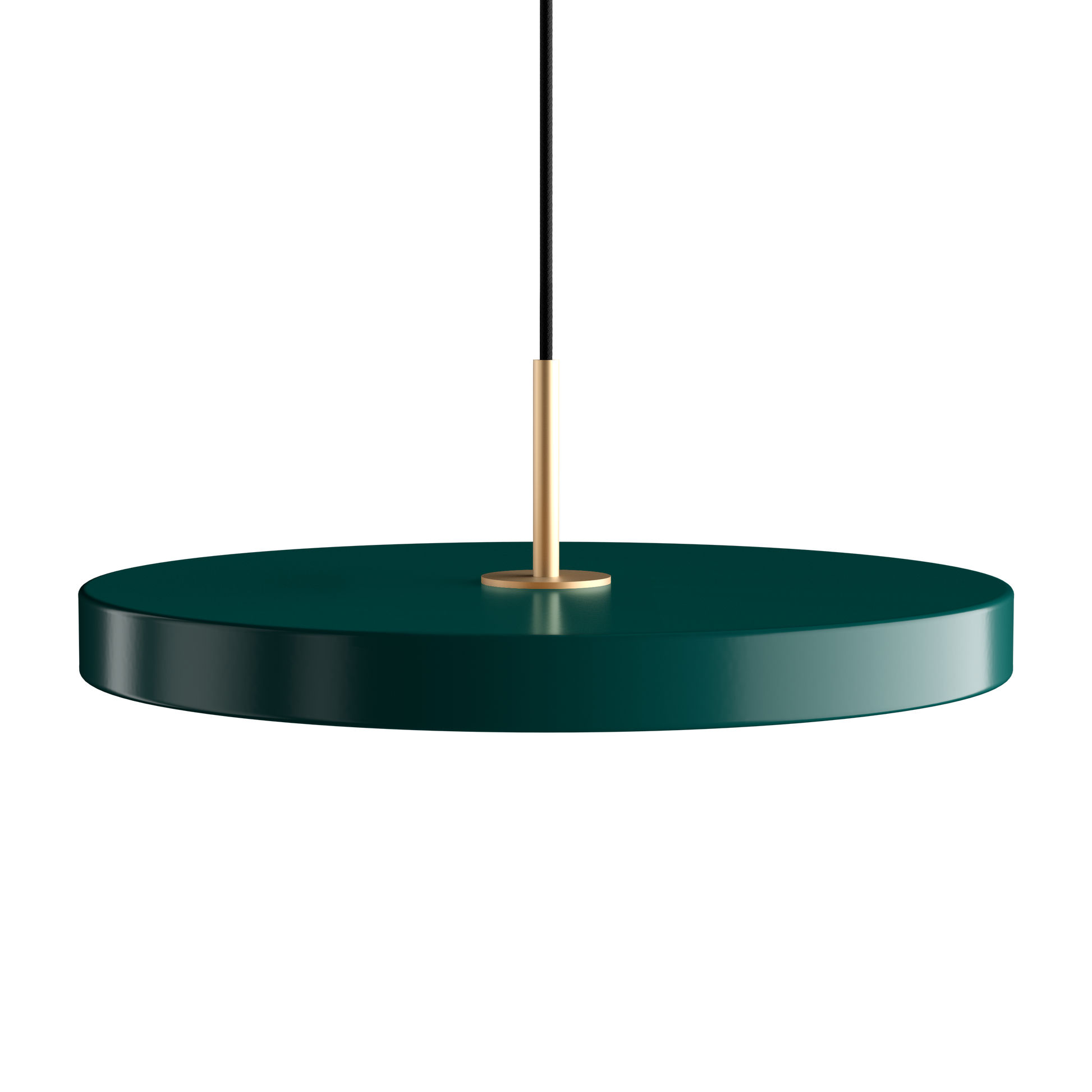 UMAGE Asteria LED Pendant in Forest Green with Brass Connector