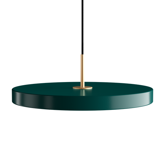 UMAGE Asteria LED Pendant in Forest Green with Brass Connector