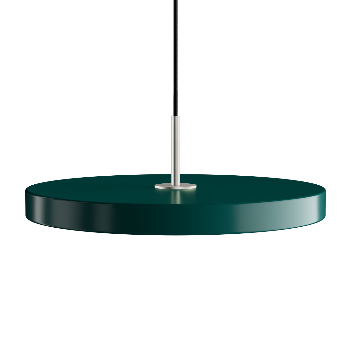 UMAGE Asteria LED Pendant in Forest Green with Steel Connector