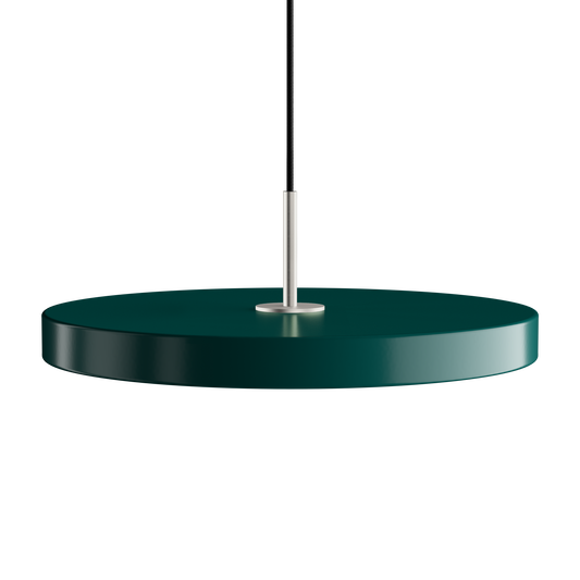 UMAGE Asteria LED Pendant in Forest Green with Steel Connector