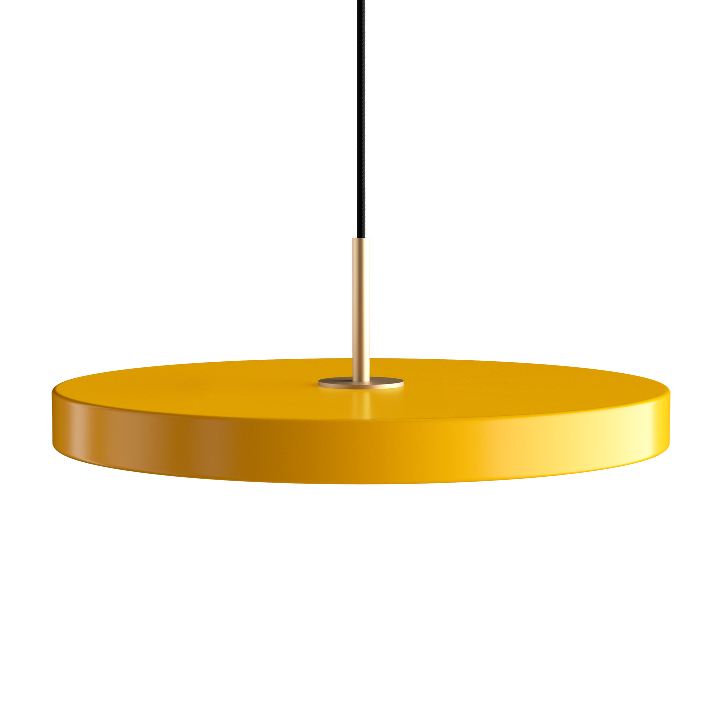 UMAGE Asteria LED Pendant in Saffron Yellow with Brass Connector