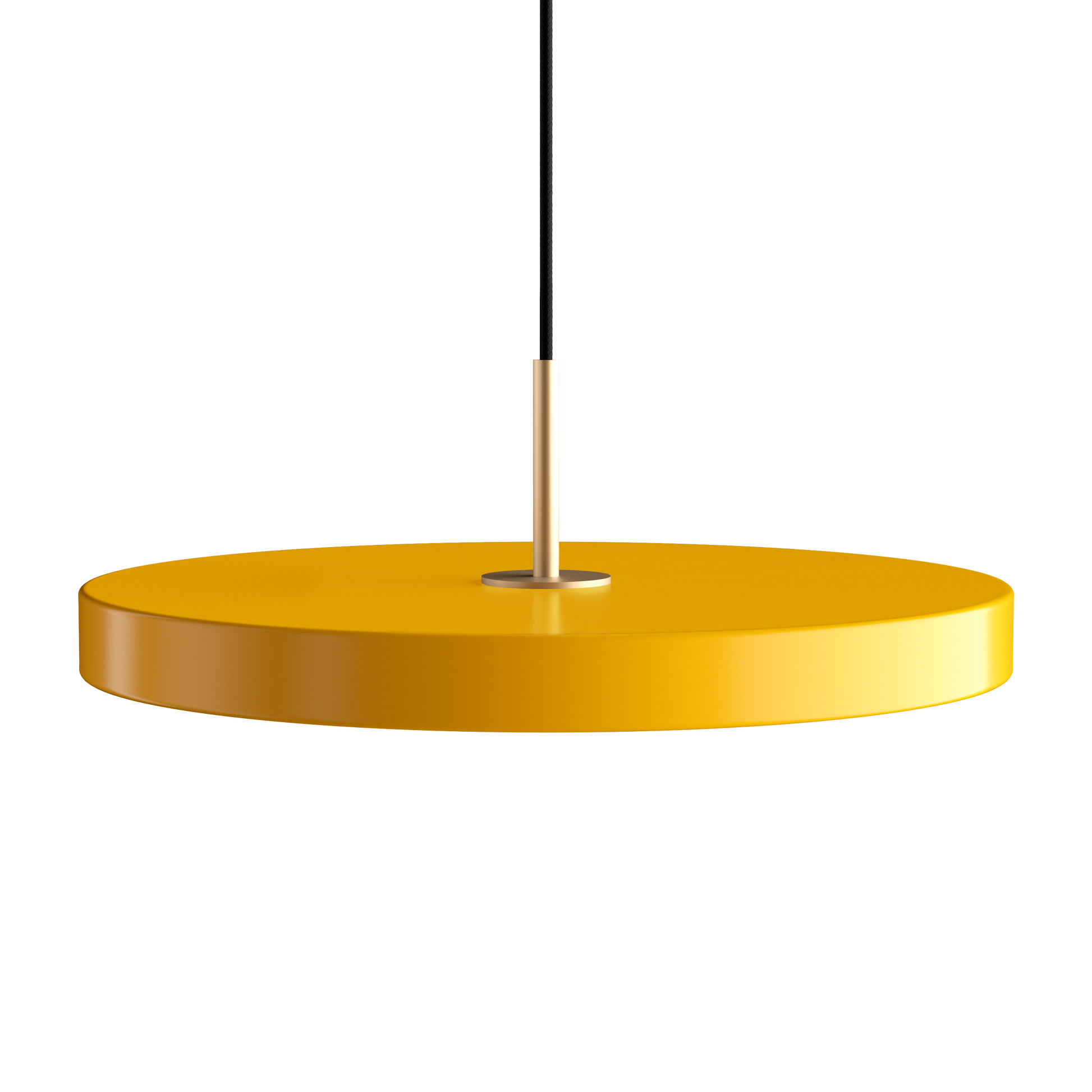 UMAGE Asteria LED Pendant in Saffron Yellow with Brass Connector