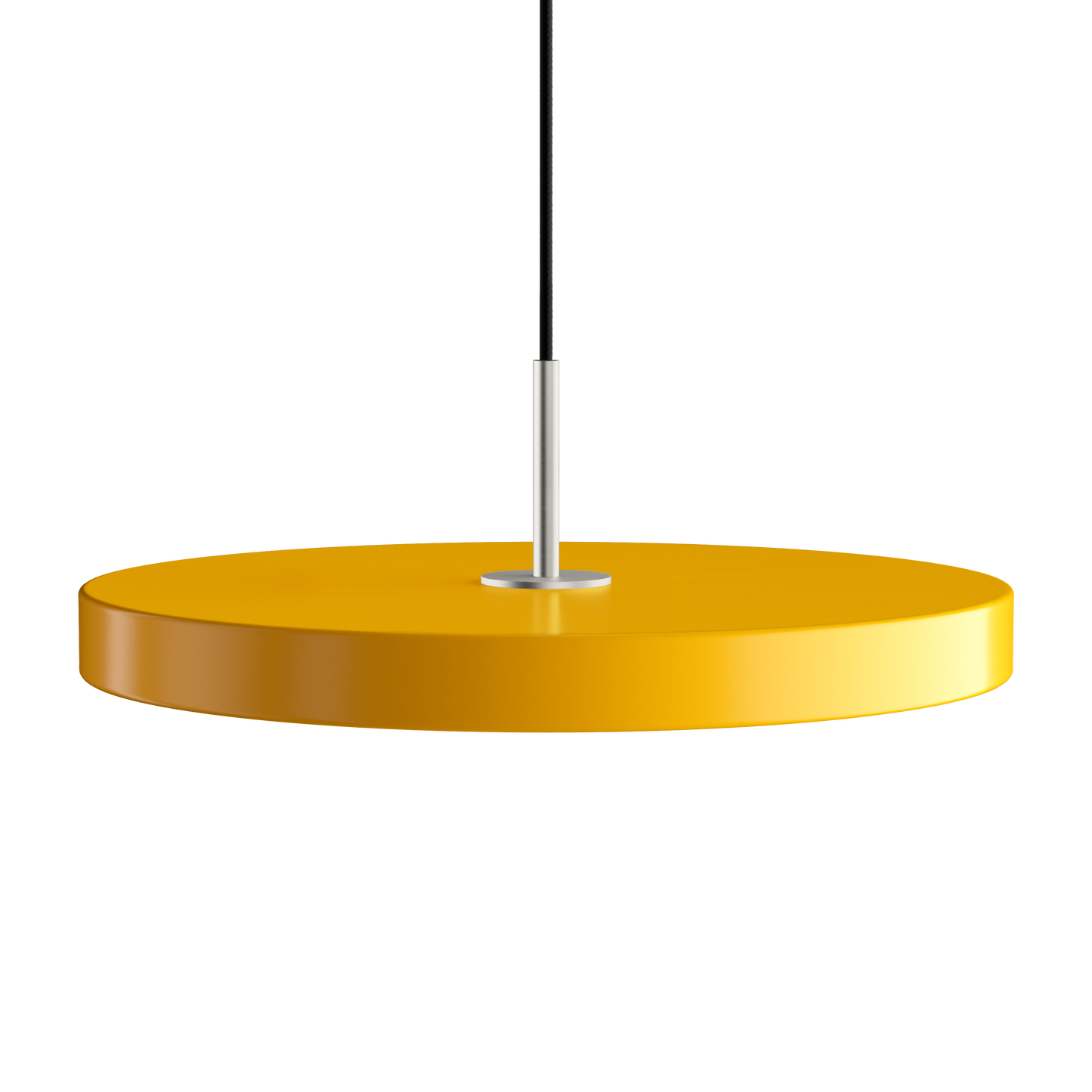 UMAGE Asteria LED Pendant in Saffron Yellow with Steel Connector