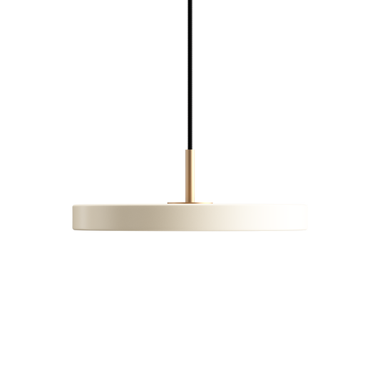 UMAGE Asteria Mini LED Pendant in Pearl White with Brass Connector