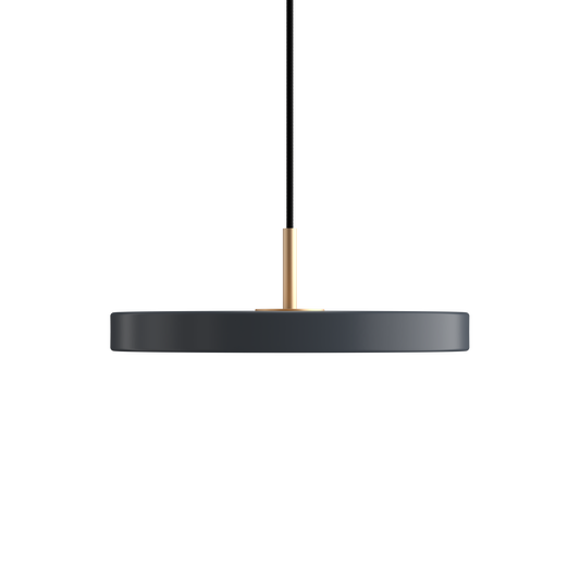 UMAGE Asteria Mini LED Pendant in Anthracite Grey with Brass Connector