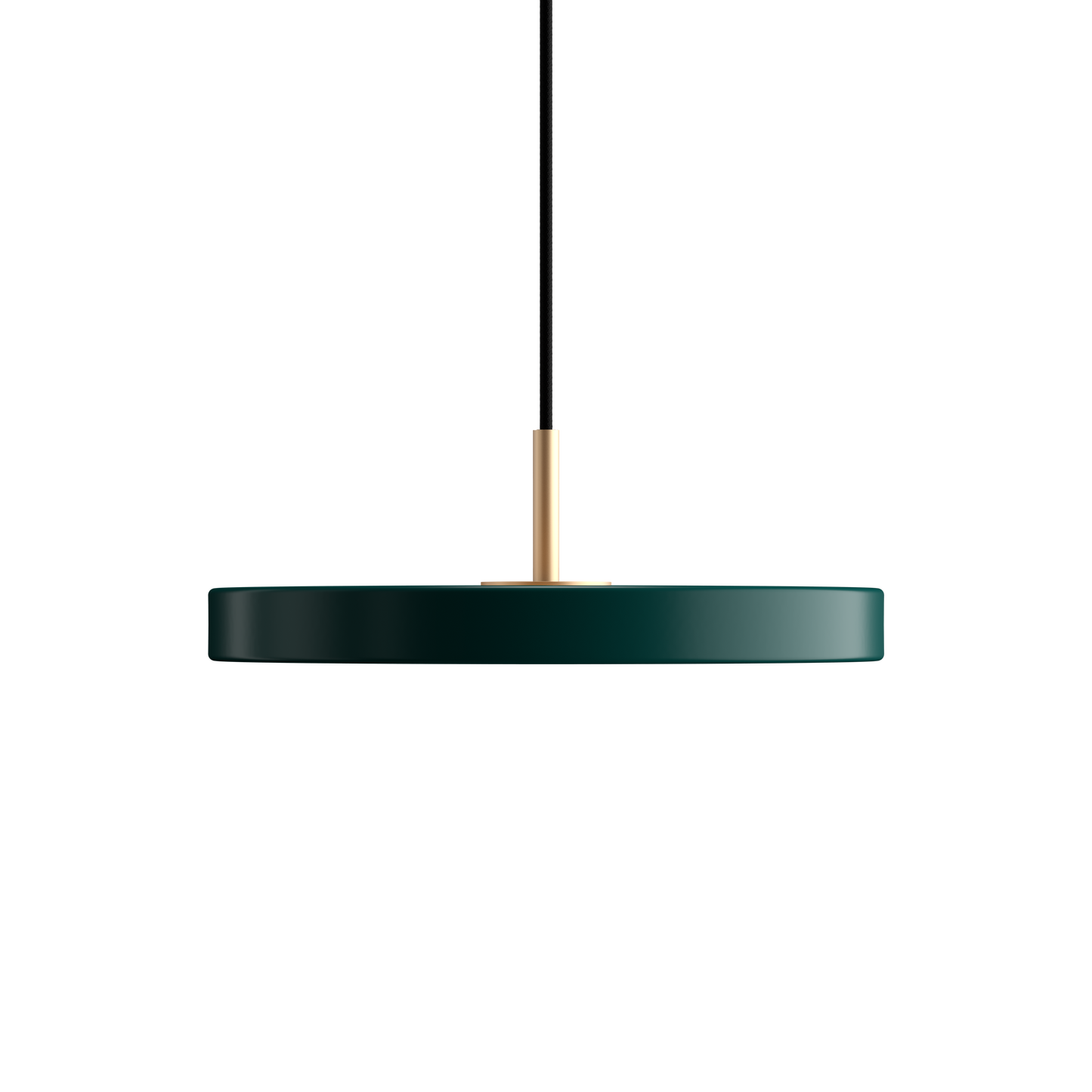 UMAGE Asteria Mini LED Pendant in Forest Green with Brass Connector