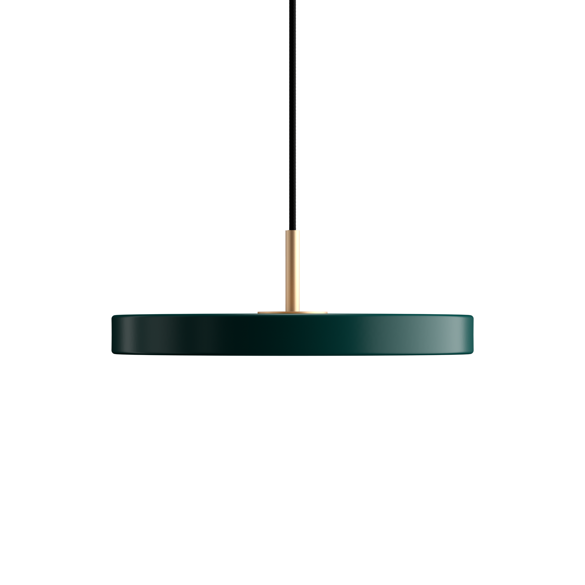 UMAGE Asteria Mini LED Pendant in Forest Green with Brass Connector