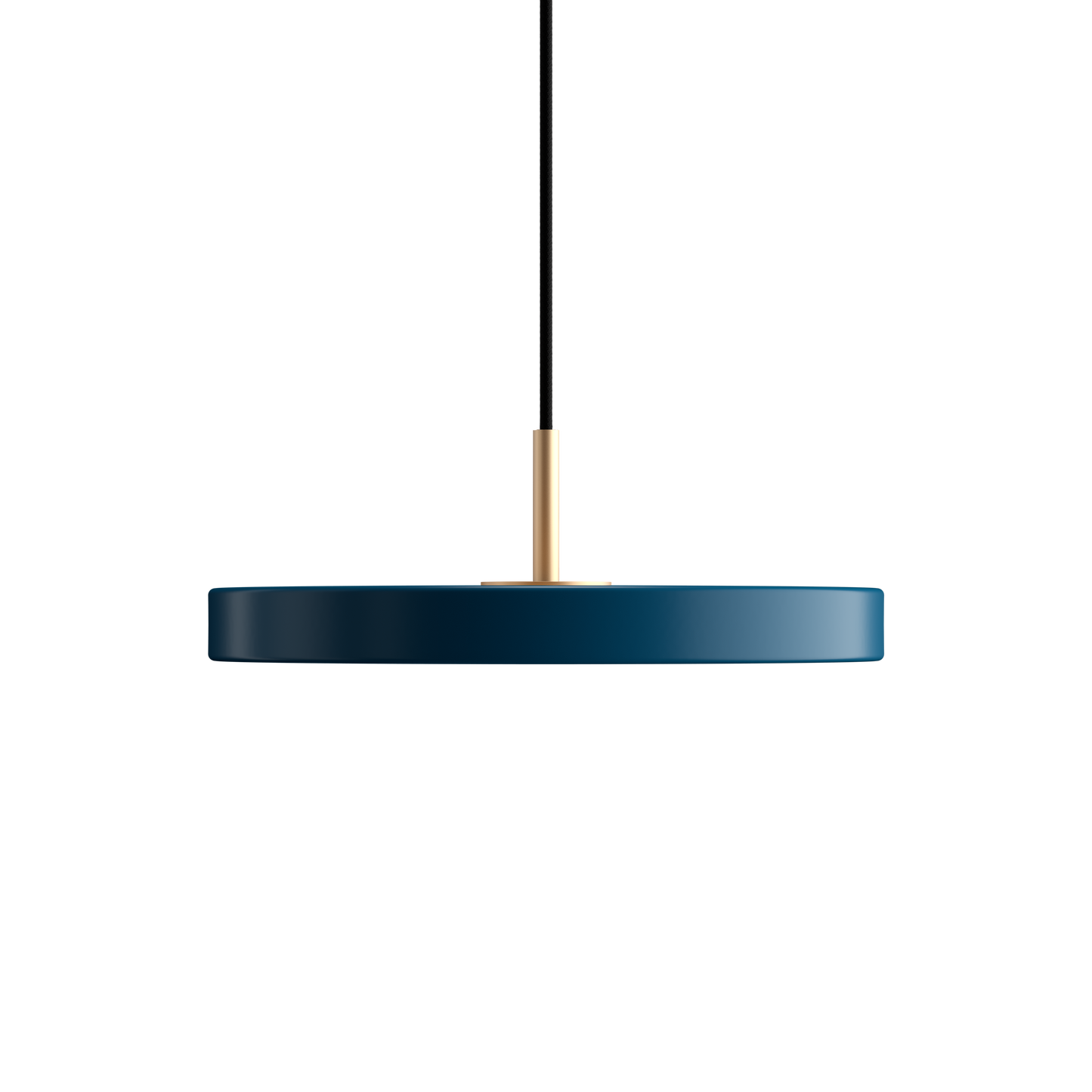 UMAGE Asteria Mini LED Pendant in Petrol Blue with Brass Connector