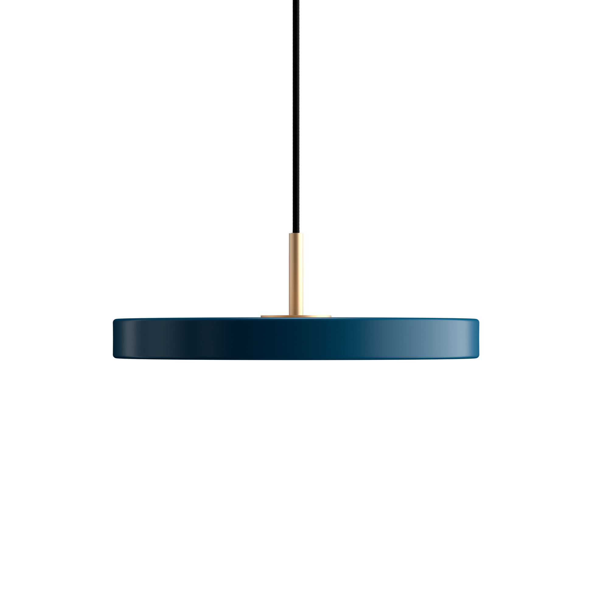 UMAGE Asteria Mini LED Pendant in Petrol Blue with Brass Connector