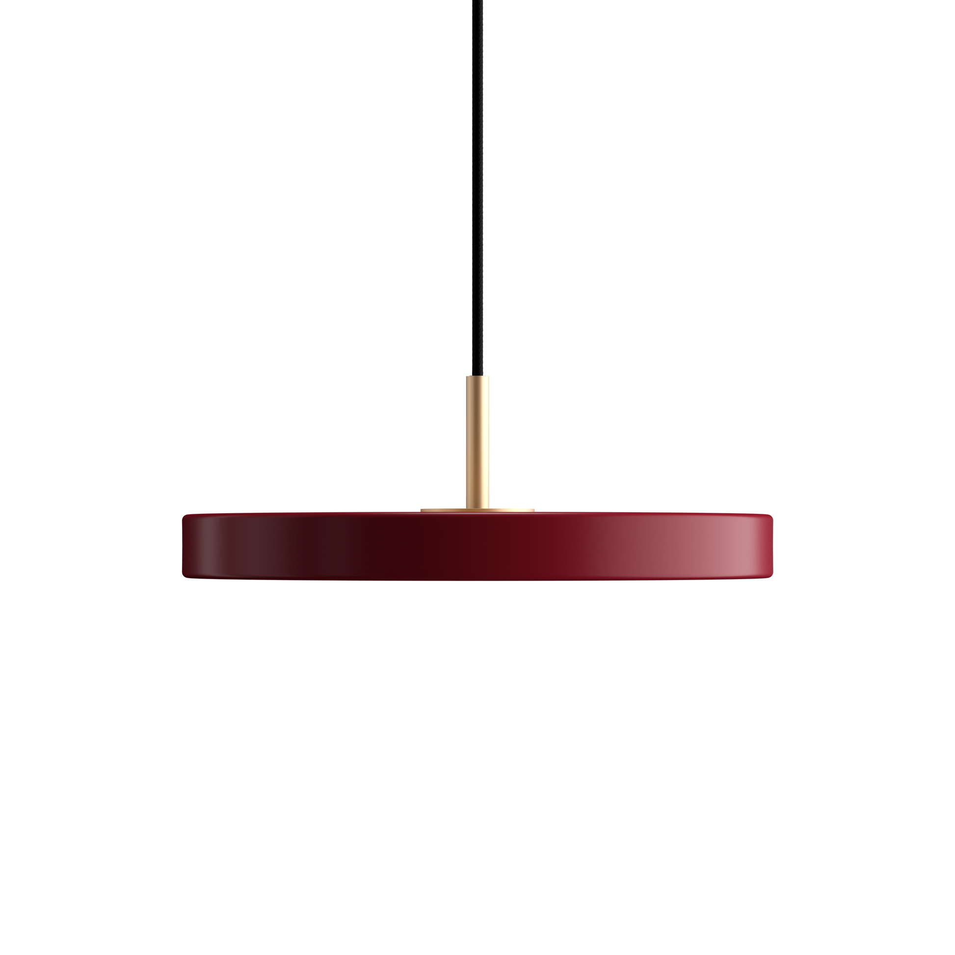 UMAGE Asteria Mini LED Pendant in Ruby Red with Brass Connector