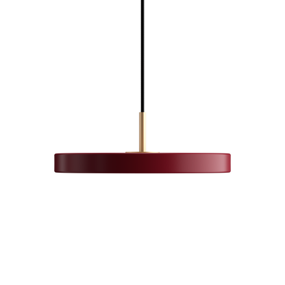 UMAGE Asteria Mini LED Pendant in Ruby Red with Brass Connector