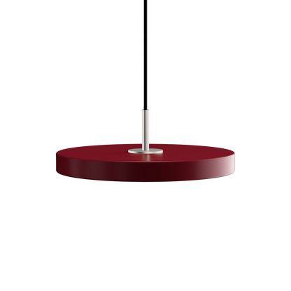 UMAGE Asteria Mini LED Pendant in Ruby Red with Steel Connector
