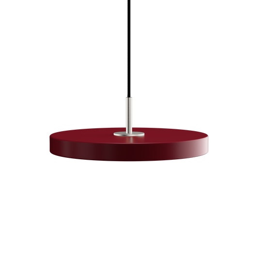 UMAGE Asteria Mini LED Pendant in Ruby Red with Steel Connector