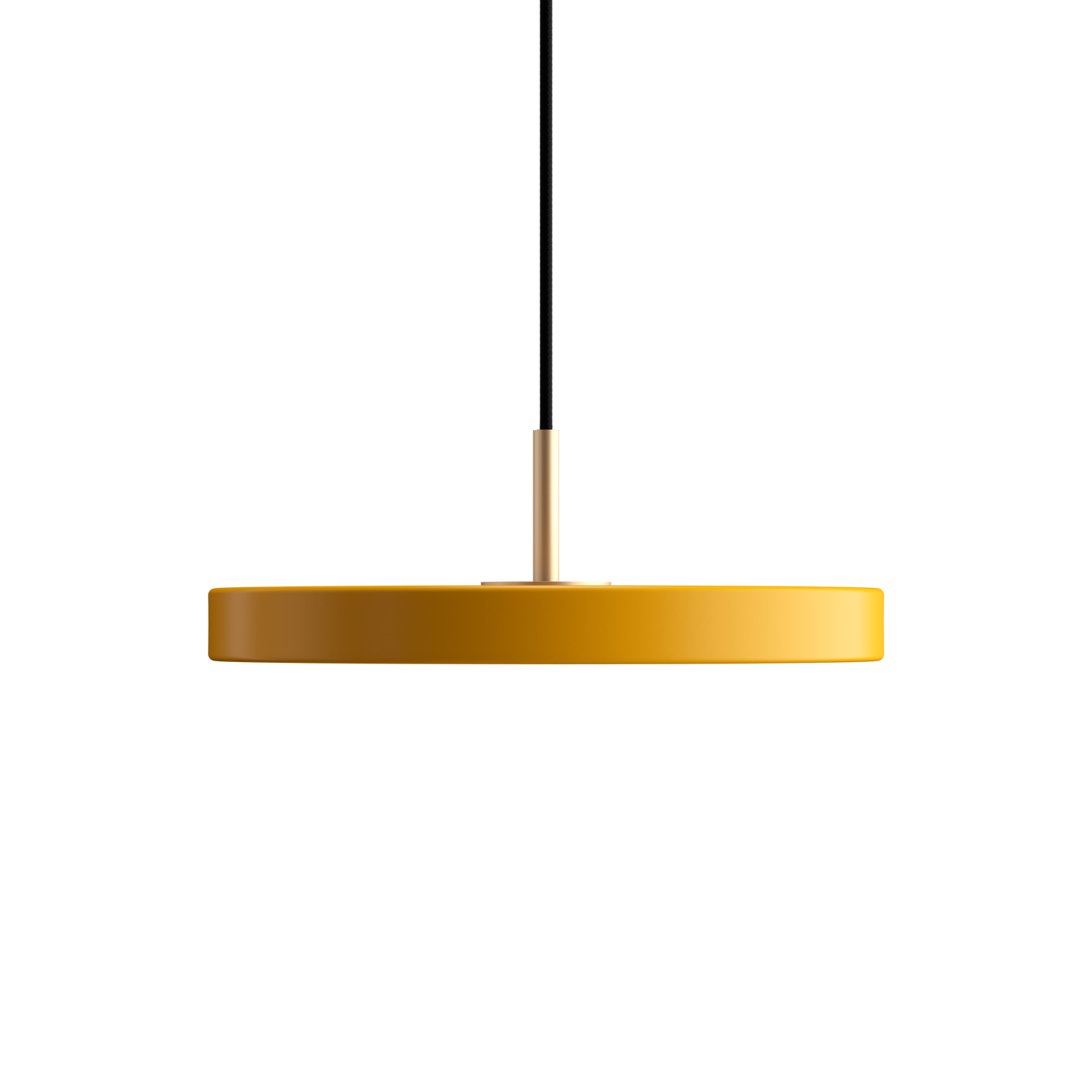 UMAGE Asteria Mini LED Pendant in Saffron Yellow with Brass Connector