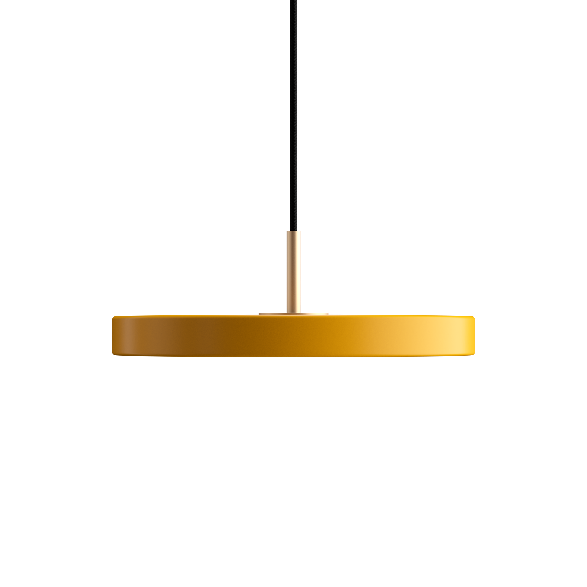 UMAGE Asteria Mini LED Pendant in Saffron Yellow with Brass Connector