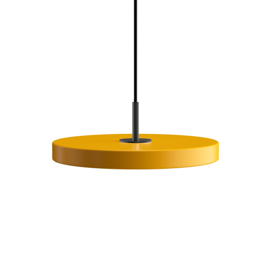 UMAGE Asteria Mini LED Pendant in Saffron Yellow with Black Connector