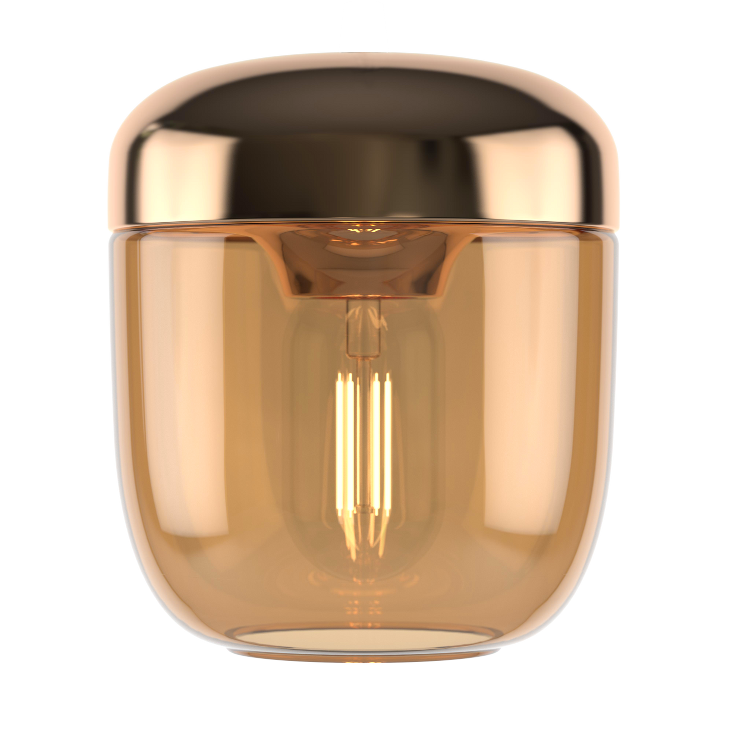UMAGE Acorn Brass and Amber Glass Replacement Shade