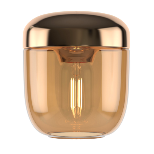 UMAGE Acorn Brass and Amber Glass Replacement Shade