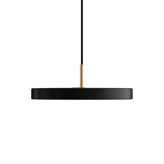 UMAGE Asteria Mini LED Pendant in Black with Brass Connector