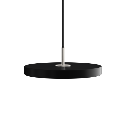 UMAGE Asteria Mini LED Pendant in Black with Steel Connector