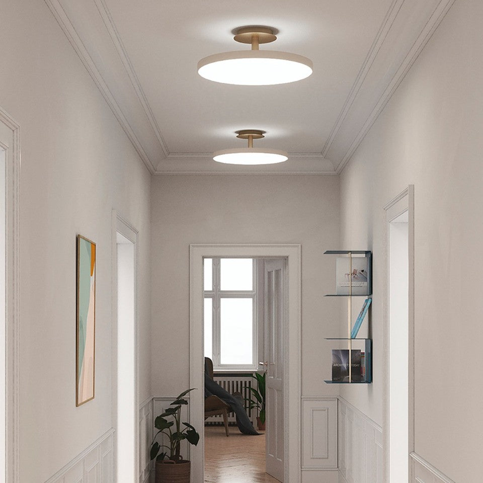 UMAGE Asteria UP Large LED Flushmount Pearl White — styled interior view