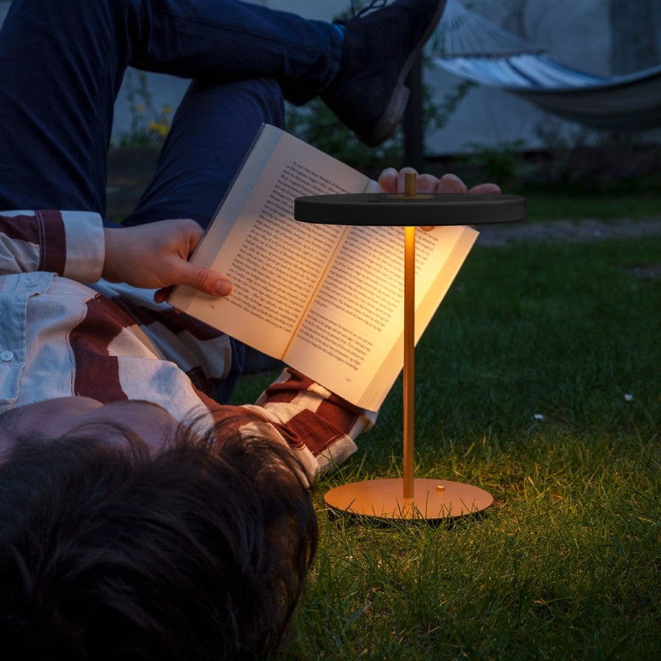 UMAGE Asteria Move LED Portable Table Lamp in Anthracite — styled interior view 13