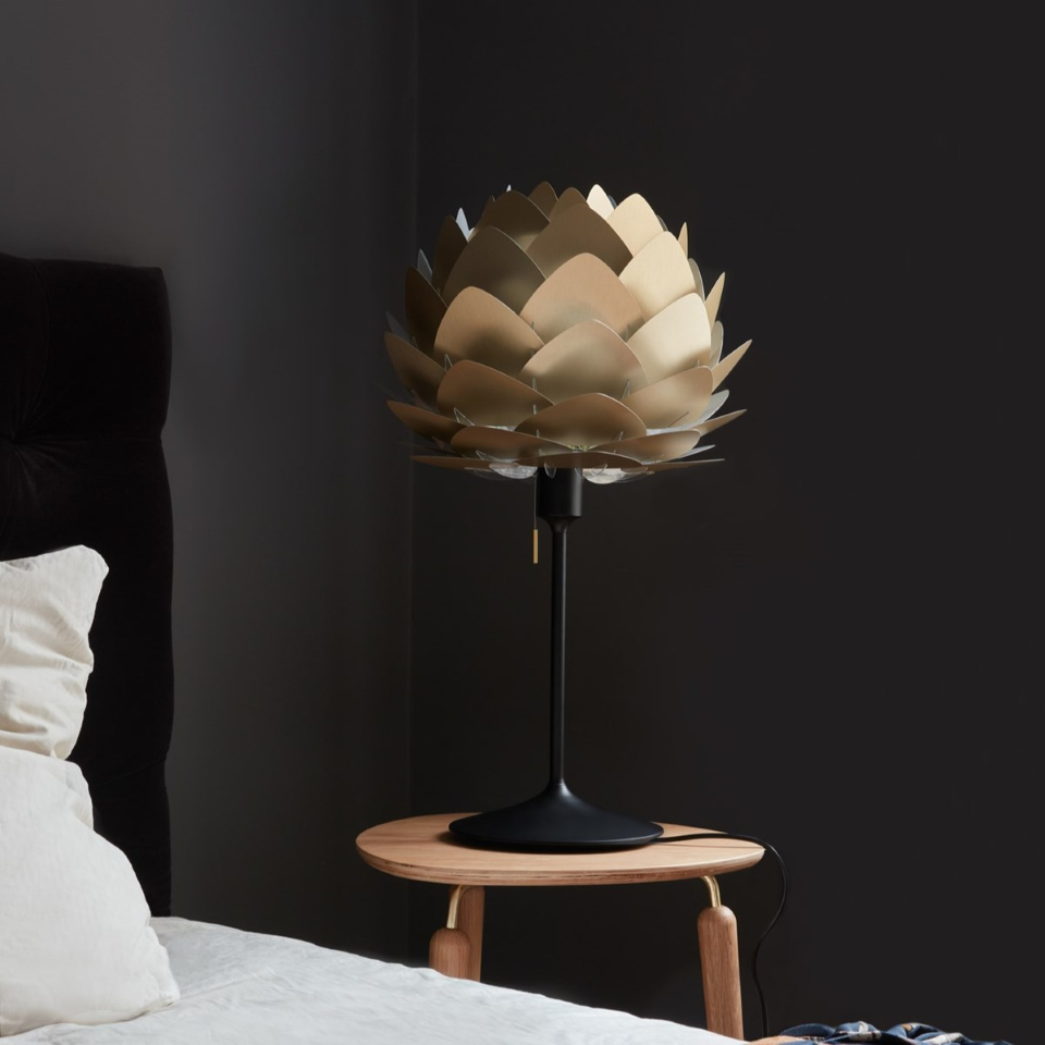 UMAGE Aluvia Mini Brushed Brass Replacement Shade — styled interior view 4