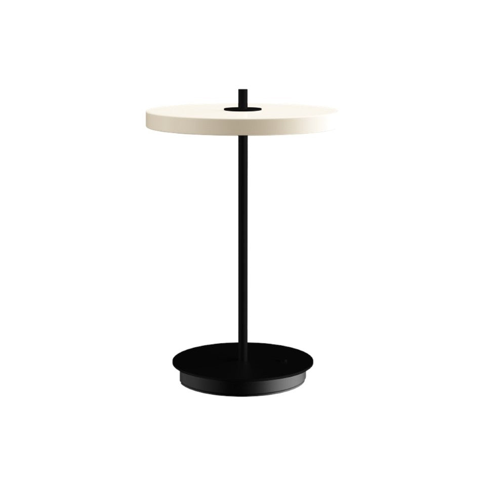 UMAGE Asteria Move Portable Table Lamp - Pearl White / Black