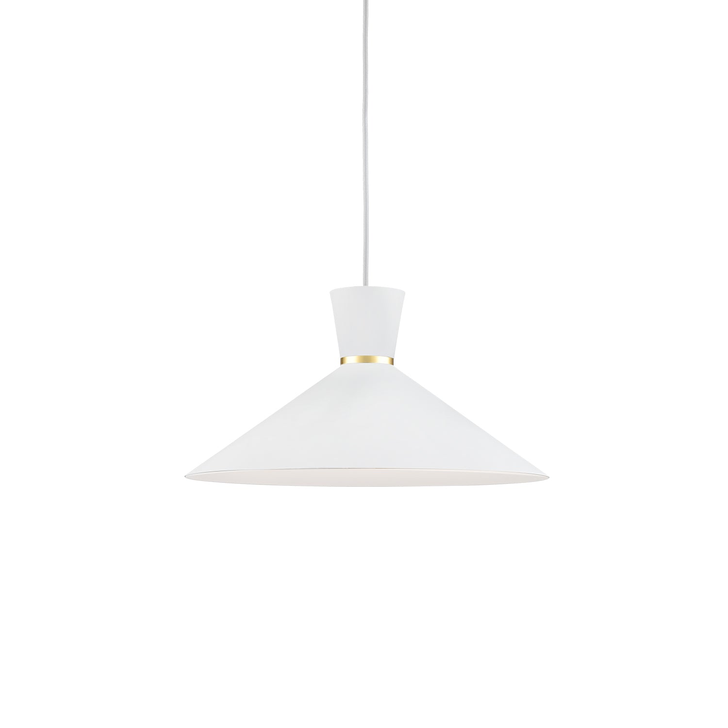 Kuzco Vanderbilt white with gold detail pendant 493216-WH/GD