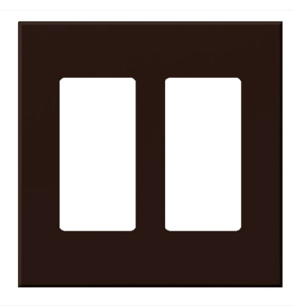 Lutron Architectural 2-gang wall plate in Brown