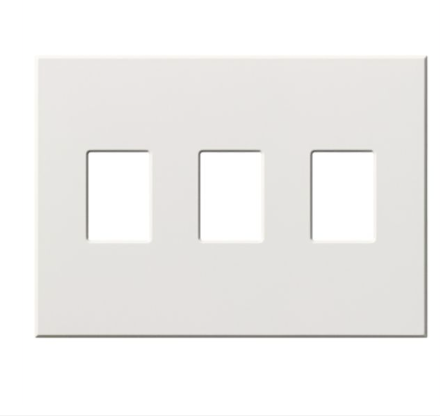 Lutron Nova T 3-gang wall plate in White