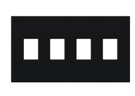 Lutron Nova T 4-gang wall plate in Black