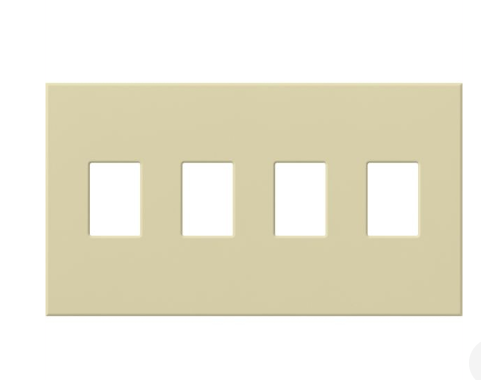 Lutron Nova T 4-gang wall plate in Ivory