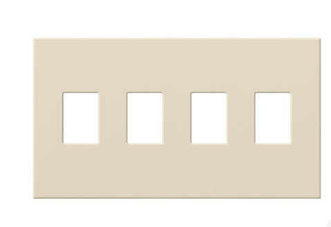 Lutron Nova T 4-gang wall plate in Light Almond