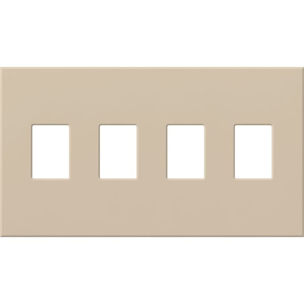 Lutron Nova T 4-gang wall plate in Taupe