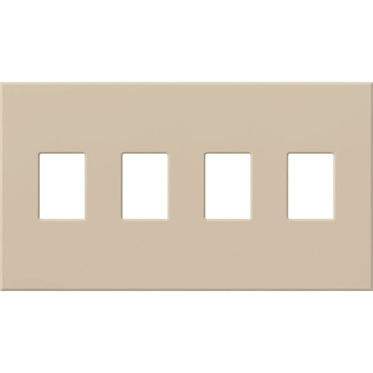 Lutron Nova T 4-gang wall plate in Taupe