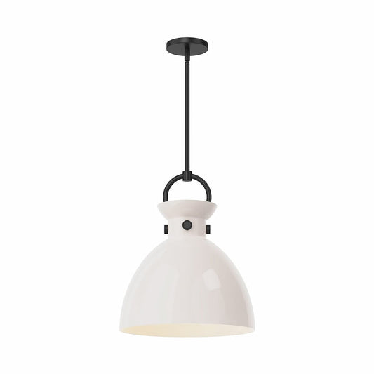 Alora Mood Waldo PD411814MBGO 14-inch 1-light pendant with matte black finish and glass shade