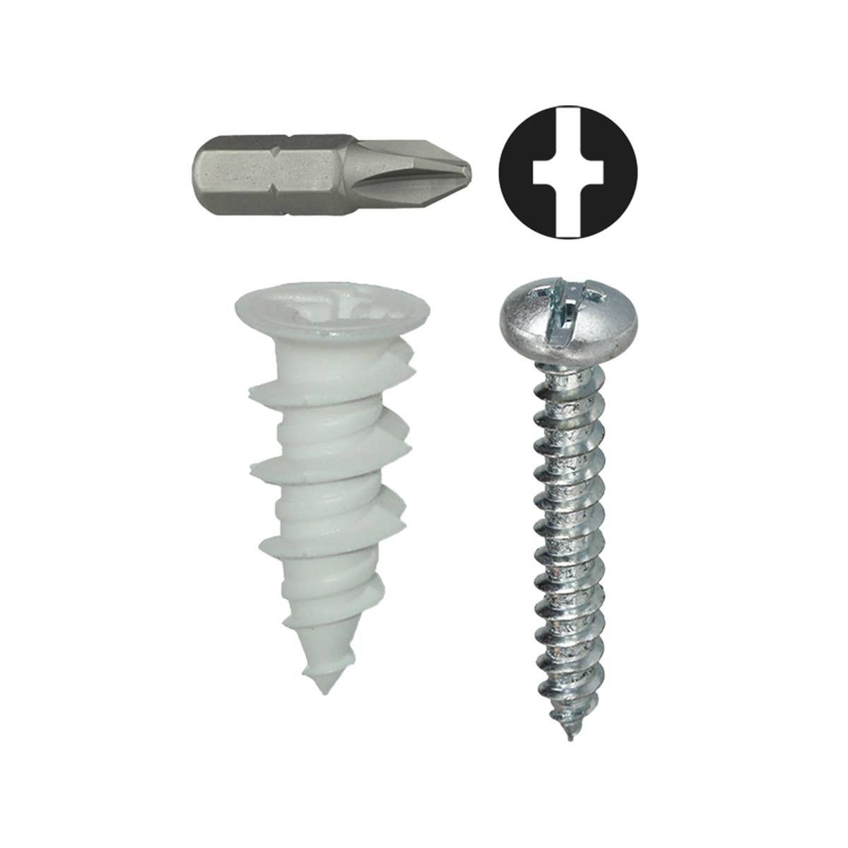 Dottie WDK8NT Dottie #8 Nylon Walldriller Anchor Kit w/ Pan Head Combo Drive Screws (Tuff Pack) WDK8NT
