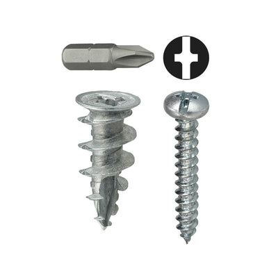 Dottie WDK8T Dottie #8 Zinc Alloy Walldriller Anchor Kit w/ Pan Head Combo Drive Screws (Tuff Pack) WDK8T