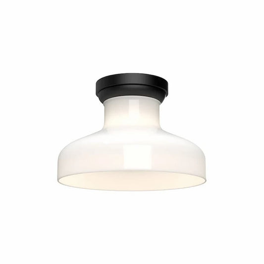 Alora Mood FM540011MBGO Westlake 11-Inch 1-Light Flush Mount with Glossy Opal Glass Shade