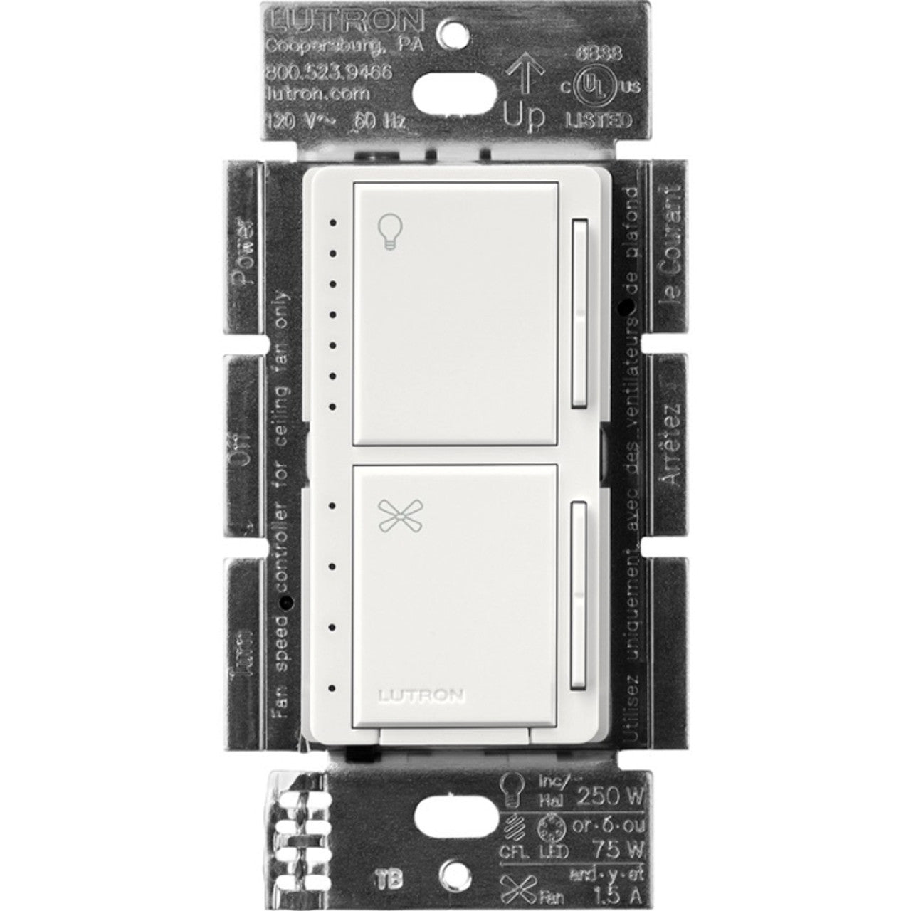 Lutron Maestro LED+ dimmer switch in White