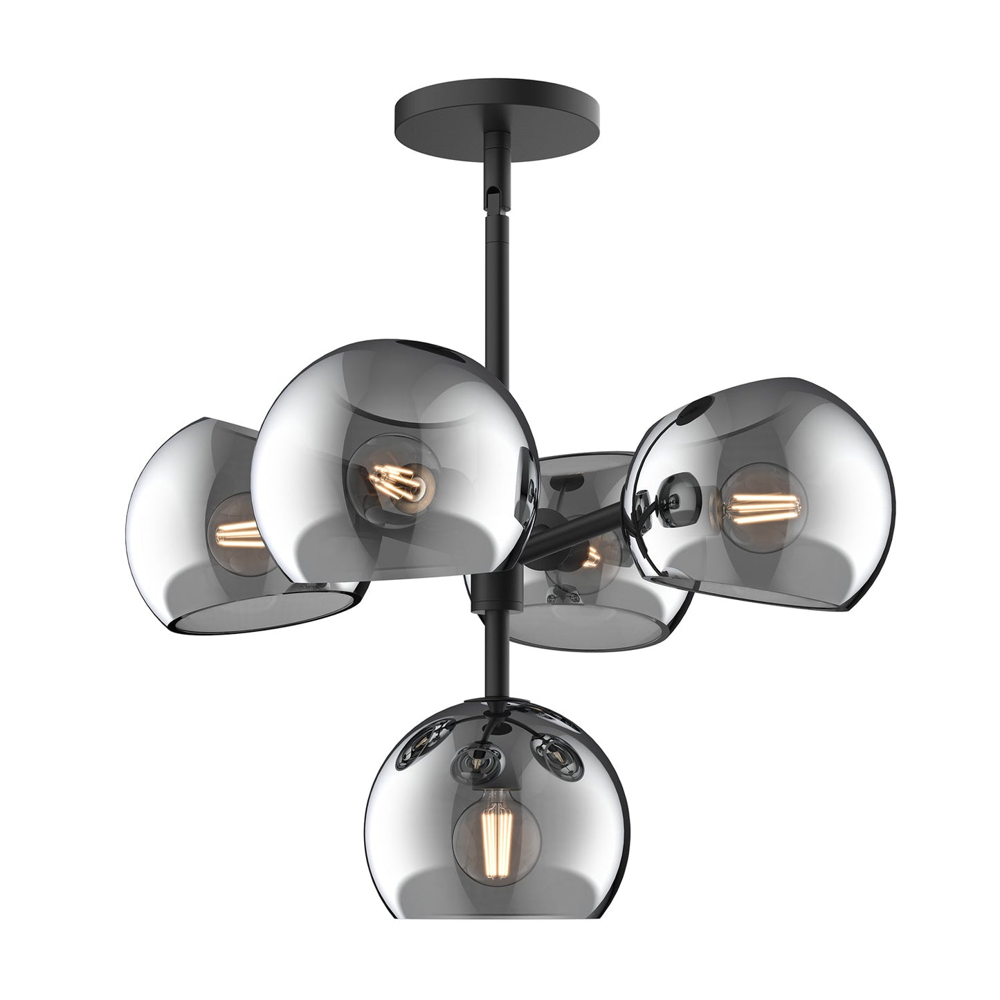 Alora Mood Willow matte black chandelier CH548518MBSM