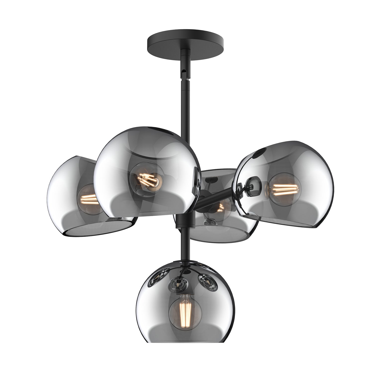 Alora Mood Willow matte black chandelier CH548518MBSM