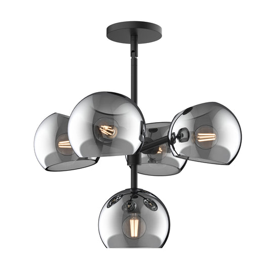 Alora Mood Willow matte black chandelier CH548518MBSM