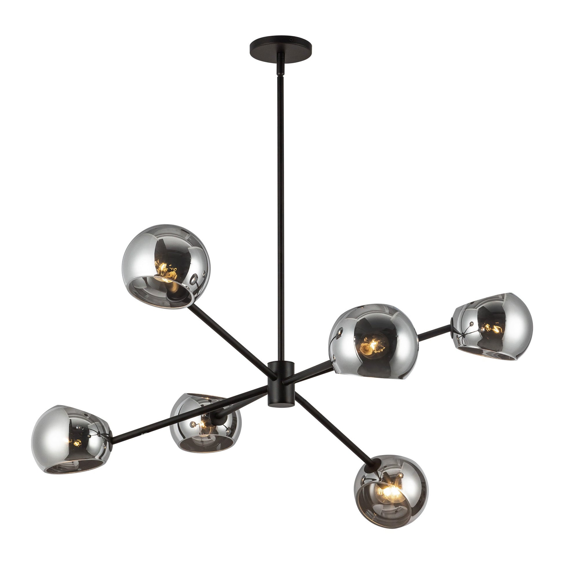 Alora Mood Willow matte black chandelier CH548637MBSM